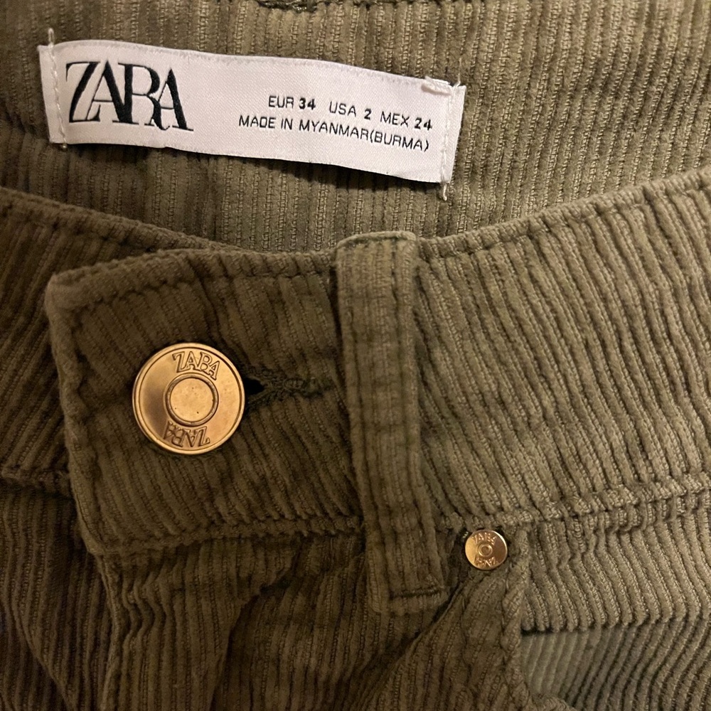 ZARA corduroy High Waisted straight leg pant